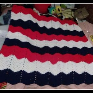 red white and blue throw cover